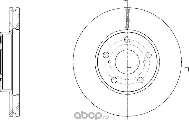 Диск тормозной вентилируемый (G-Brake). Артикул GR21600