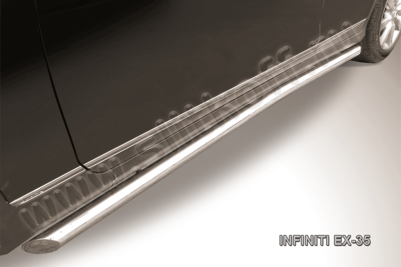 Пороги Slitkoff труба d57 с загибами для Infinity EX 35 2008-2026. Артикул IN.EX004