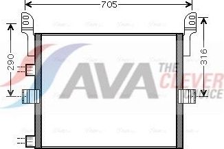 Радиатор кондиционера (конденсатор) AVA (алюминий). Артикул REA5054