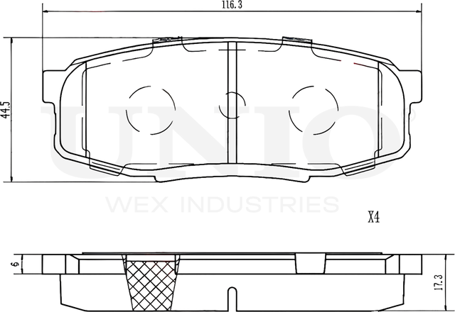 Колодки тормозные дисковые, комплект (Unio). Артикул BRP-20109