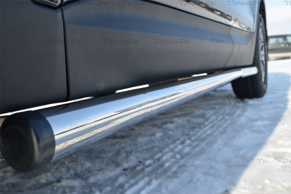 Защита порогов RusStal труба d63 (вариант 2) для Hyundai Tucson I 2004-2010. Артикул HTT-0000702