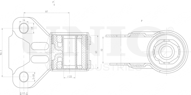 Сайлентблок рычага подвески (Unio). Артикул RMP-20347