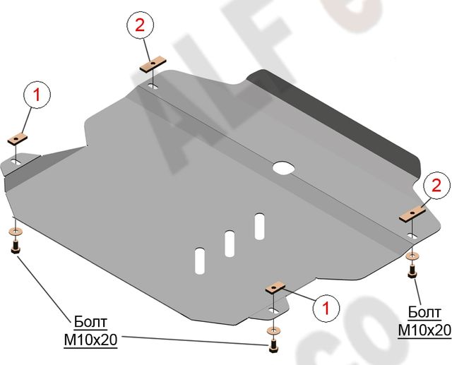 Защита Alfeco для картера и КПП Suzuki Grand Vitara XL-7 2007-2009. Артикул ALF.23.18