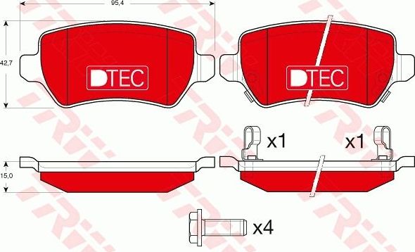 Тормозные колодки TRW DTEC COTEC. Артикул GDB1515DTE