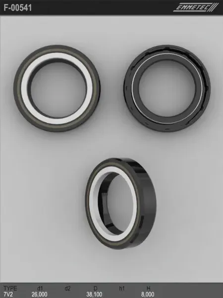Сальник 26,00/38,10*8,00 тип 7V2 (Emmetec). Артикул F00541