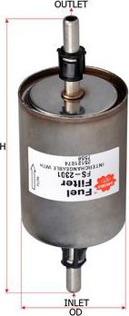 Топливный фильтр Sakura для Haval H9 I 2014-2024. Артикул FS-2301