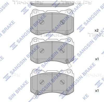 Тормозные колодки Sangsin Hi-Q передние для Fiat Ulysse II 2002-2011. Артикул SP4349