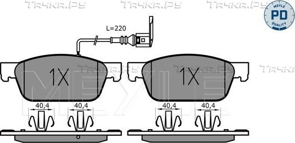 Тормозные колодки Meyle PD передние для Volkswagen Transporter T6 2015-2026. Артикул 025 246 2318/PD