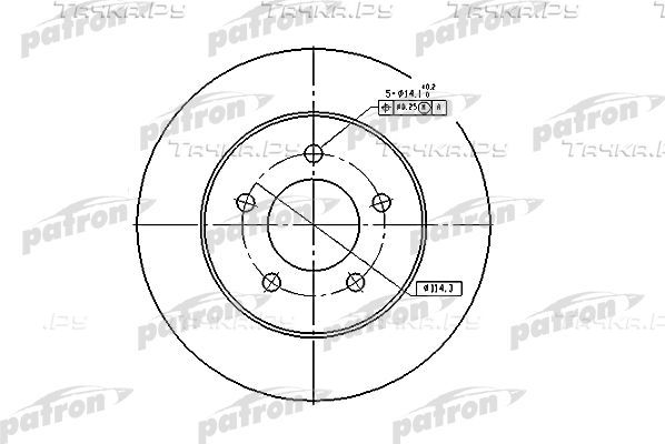 Тормозной диск Patron передний для Chrysler Voyager III 1995-2001. Артикул PBD5373