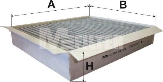 Салонный фильтр MFilter (Активированный уголь). Артикул K 9105C