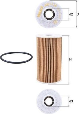 Масляный фильтр Mahle-Knecht. Артикул OX 1138D