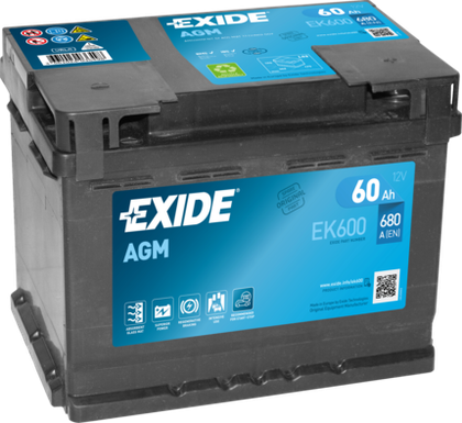 Аккумулятор Exide AGM для Kia Rio IV 2017-2024. Артикул EK600