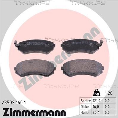 Тормозные колодки Zimmermann. Артикул 23502.160.1
