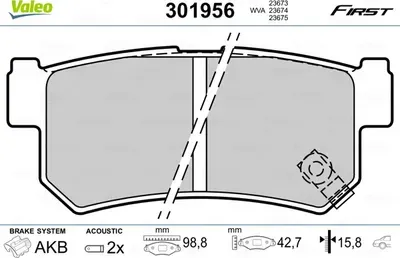 К-т дисков. тормоз. колодок (Valeo). Артикул 301956
