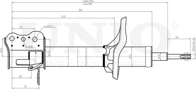 Амортизатор подвески (Unio). Артикул SAB-10088