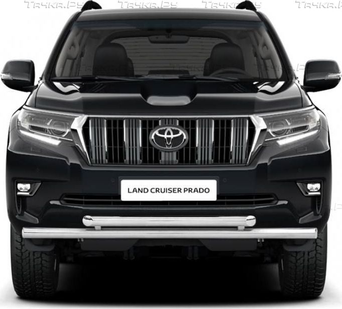 Защита PT Group переднего бампера двойная d63/63 (НПС) для Toyota Land Cruiser Prado 150 2й Рестайлинг 2017-2026. Артикул TPR220202