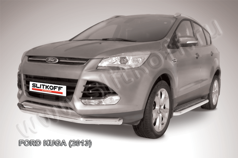 Защита Slitkoff переднего бампера d76 для Ford Kuga II 2013-2016. Артикул FKG13-002