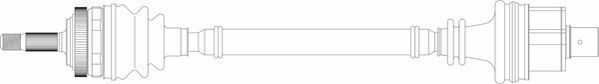 Полуось (привод в сборе, приводной вал) General Ricambi передняя правая для Renault Laguna I 1993-2001. Артикул RE3119