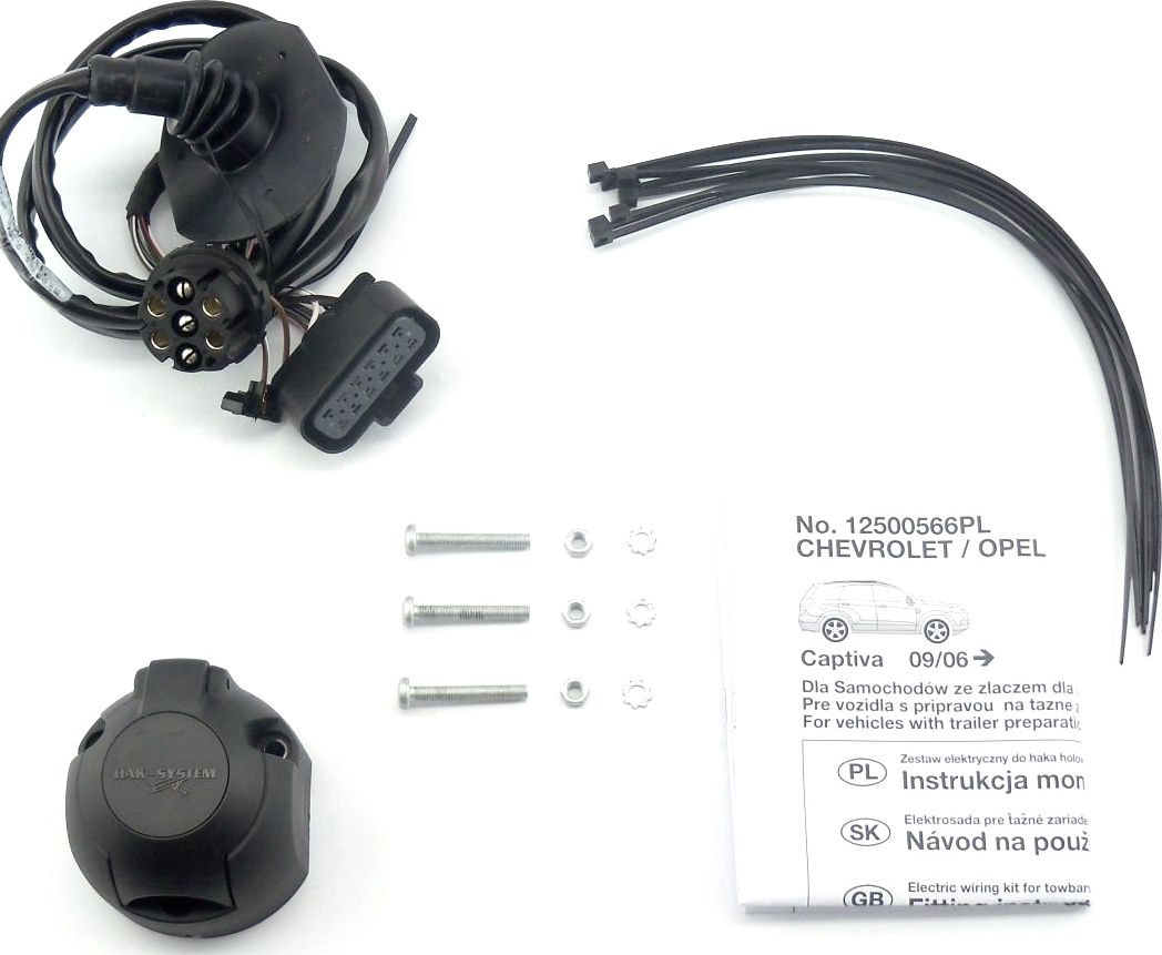 Штатная электрика фаркопа Hak-System (полный комплект) 7-полюсная для Chevrolet Captiva 2006-2012. Артикул 12500566