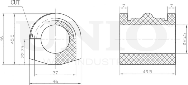 Втулка стабилизатора (Unio). Артикул RMP-10172