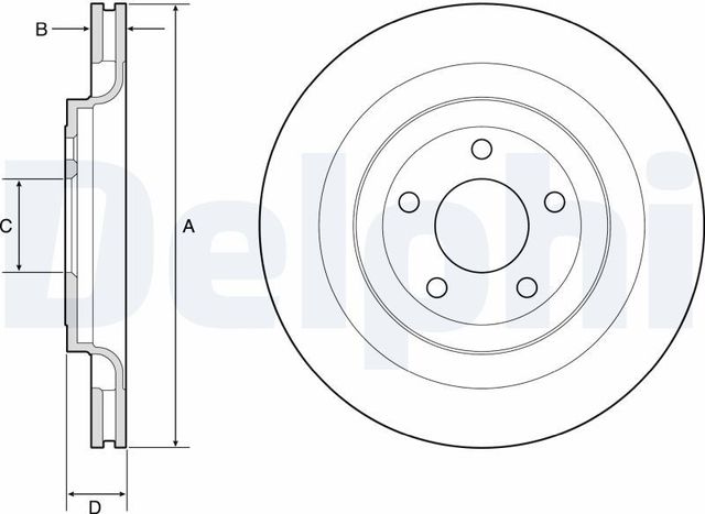 Тормозной диск Delphi задний для Ford Mustang VI 2015-2026. Артикул BG4832C