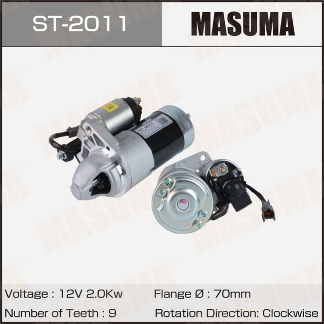 Стартер MASUMA, NISSAN / VK56DE (12V/2.0KW). Артикул ST2011
