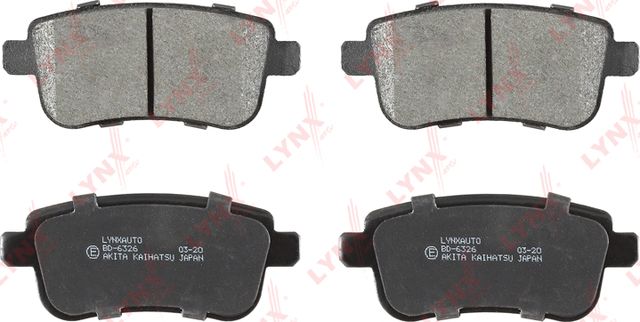 Тормозные колодки LYNXauto задние для Renault Scenic III 2009-2016. Артикул BD-6326