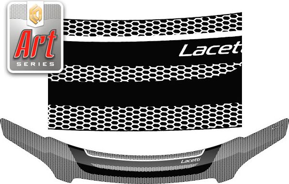 Дефлекторы СА Пластик для капота (Серия Art белая) Chevrolet Lacetti универсал 2004-2013. Артикул 2010011405730