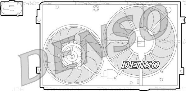 Вентилятор радиатора двигателя Denso для Skoda Octavia A7 2012-2019. Артикул DER32011