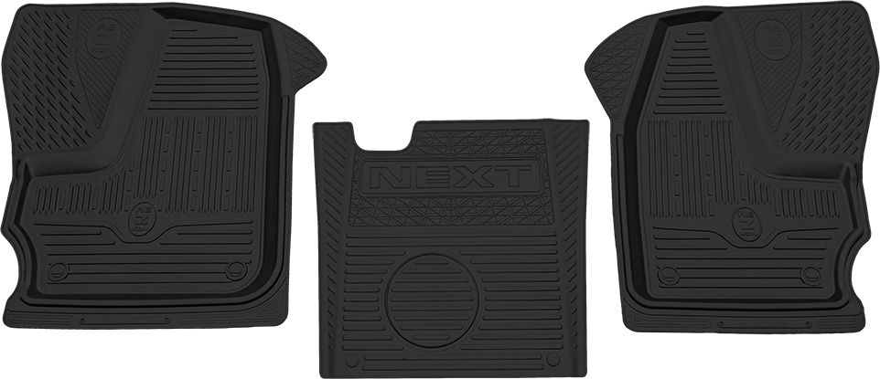 Коврики Rezkon резиновые передний ряд сидений для салона ГАЗ Газель Next 2016-2026. Артикул 1040005800