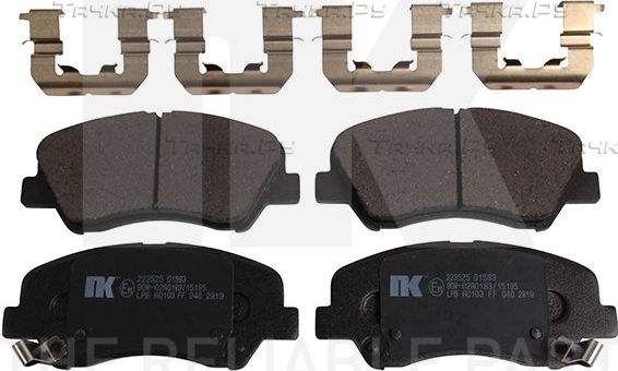 Тормозные колодки NK передние для Kia Rio IV 2017-2026. Артикул 223525