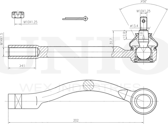 Наконечник рулевой тяги (Unio). Артикул SSP-10086
