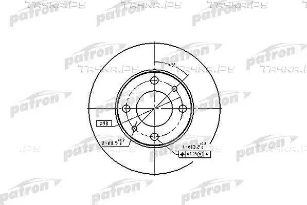 Тормозной диск Patron задний для FSO 125p 1967-1992. Артикул PBD1721