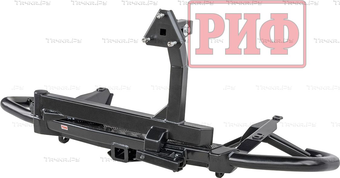 Бампер силовой РИФ задний c квадратом под фаркоп и калиткой для Toyota Land Cruiser Prado 120 2002-2009. Артикул RIF120-21076