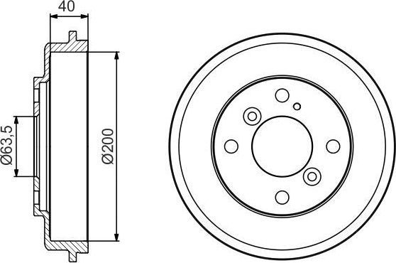 Тормозной барабан Bosch задний для Ford Fiesta VI 2008-2019. Артикул 0 986 477 240