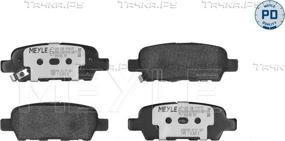 Тормозные колодки Meyle PD задние для Nissan Leaf I (ZE0/AZE0) 2010-2017. Артикул 025 238 7114/PD