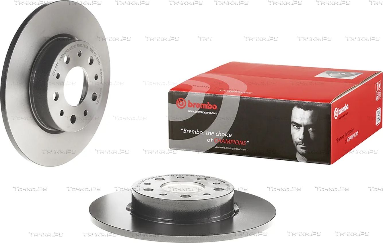 Тормозной диск Brembo PRIME LINE - UV Coated задний для Fiat 500L I 2012-2026. Артикул 08.A915.21