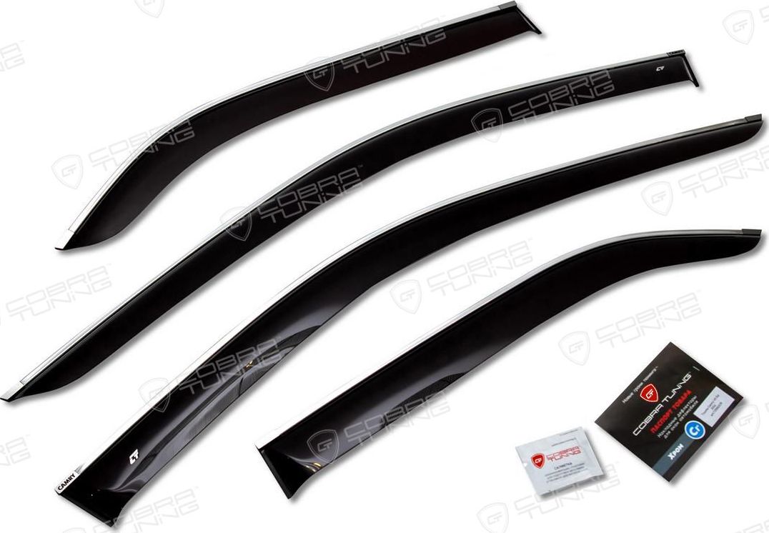 Дефлекторы Cobra Tuning ( с хромированной полосой) для окон Mercedes-Benz M-Класс (ML) W164 2005-2011. Артикул M30805CR