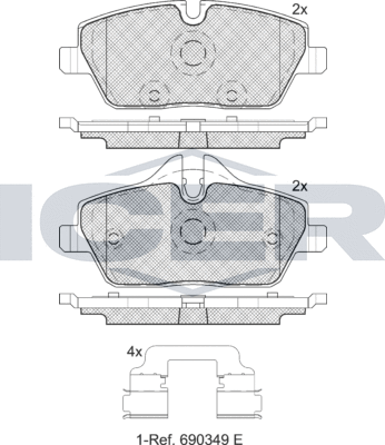 Тормозные колодки Icer. Артикул 181662-200