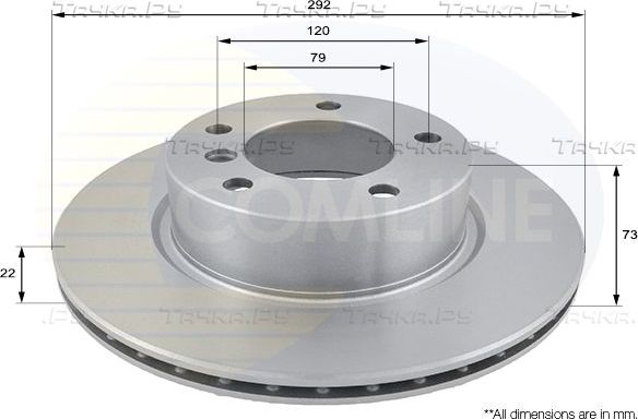 Тормозной диск Comline Comline передний для BMW 1 I (E82/E88) 2008-2013. Артикул ADC1717V