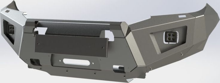 Бампер силовой STC тип Revo передний для Toyota Hilux VII рестайлинг 2011-2015 с защитной дугой и противотуманными фарами. Артикул STC-TH11-BFR-C1-L1