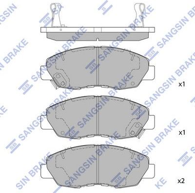 Тормозные колодки Sangsin Hi-Q. Артикул SP1109B