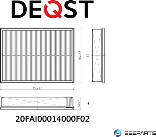 Фильтр воздушный (Deqst). Артикул 20FAI00014000