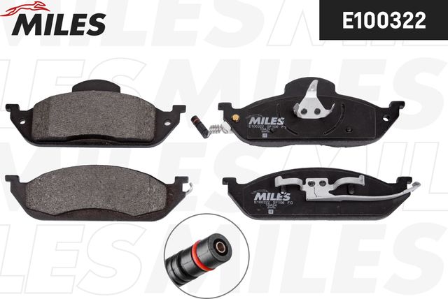 Тормозные колодки Miles (Semi-Metallic). Артикул E100322