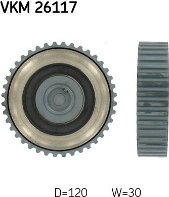 Направляющий (ведущий) ролик ремня ГРМ SKF. Артикул VKM 26117
