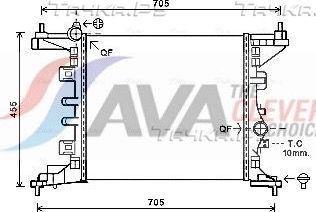 Радиатор охлаждения двигателя AVA. Артикул OL2568