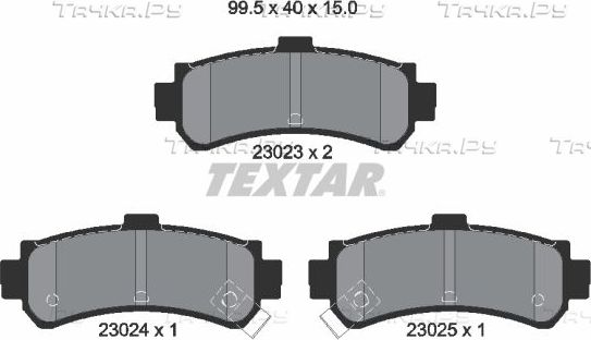 Тормозные колодки Textar. Артикул 2302301