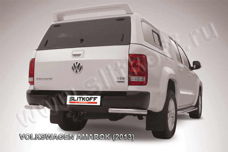 Защита Slitkoff задняя d57 уголки для Volkswagen Amarok 2010-2015. Артикул VWAM13-014