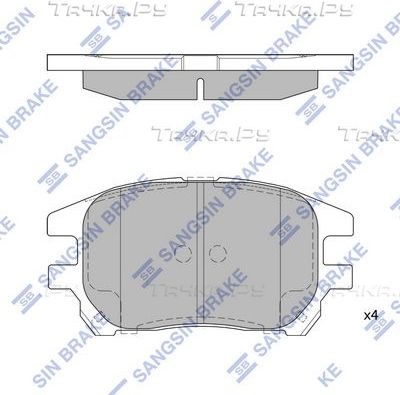 Тормозные колодки Sangsin Hi-Q передние для Lexus RX I 1998-2003. Артикул SP1967
