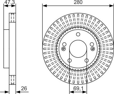 Тормозной диск Bosch. Артикул 0 986 479 U10